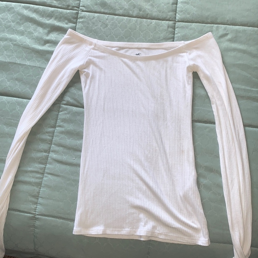 White off the shoulder long sleeve